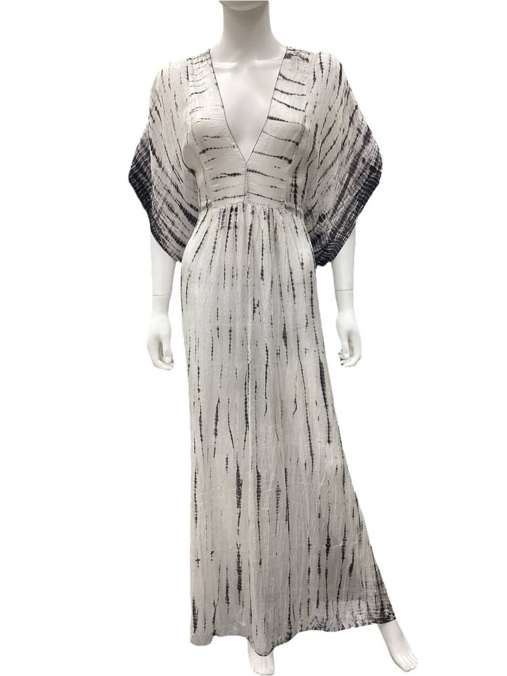 Lotta Stensson White Tie-Dye Women's Dress - S/M, 100% silk